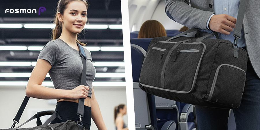 Travel Smarter with the Fosmon Foldable 65L Duffle Bag with Shoe Compartment