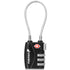 TSA Approved Cable Locks 3-Dial Combo