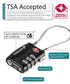 TSA Accepted Cable Locks 3-Dial Combo