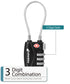 TSA Accepted Cable Locks 3-Dial Combo
