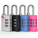 Fosmon TSA Approved Locks for Luggage. Suitcase Locks with Open Alert Indicator, 3 Digit Combination Padlock with Alloy Body for Travel, Backpack Zipper Anti Theft, Locker, Gym, Gun Case, Tent- 4 Pack