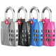 Fosmon TSA Approved Locks for Luggage. Suitcase Locks with Open Alert Indicator, 3 Digit Combination Padlock with Alloy Body for Travel, Backpack Zipper Anti Theft, Locker, Gym, Gun Case, Tent- 4 Pack