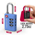 Fosmon TSA Approved Locks for Luggage. Suitcase Locks with Open Alert Indicator, 3 Digit Combination Padlock with Alloy Body for Travel, Backpack Zipper Anti Theft, Locker, Gym, Gun Case, Tent- 4 Pack