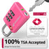 Fosmon TSA Approved Locks for Luggage. Suitcase Locks with Open Alert Indicator, 3 Digit Combination Padlock with Alloy Body for Travel, Backpack Zipper Anti Theft, Locker, Gym, Gun Case, Tent- 4 Pack