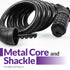 Fosmon Bike Lock Cable (6 Feet), Heavy Duty 5-Digit Self Coiling Resettable Combination Code, Bicycle Chain Flexible Steel Security Cable Lock with Bike Mount Holder - Black