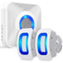 WaveLink 51076HOMUS Wireless Home Security Driveway Alarm, Motion Sensor Detect Alert, Store Door Entry Chime Doorbell (150M/500FT, 58 Tunes, 5 Volume Levels, LED Indicators), 2 Motion Detector