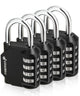 Fosmon Combination Lock, (4 Pack) 4 Digit Multi-Purpose Combination Padlock, Durable (Alloy Body) for Gym, School, Work Locker, Storage Units, Fence, and More