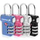 Fosmon TSA Approved Luggage Locks, Suitcase Travel Lock with Push Release Button, 3 Digit Combination Padlock for Gym Locker, Backpack Zipper- 4 Pack