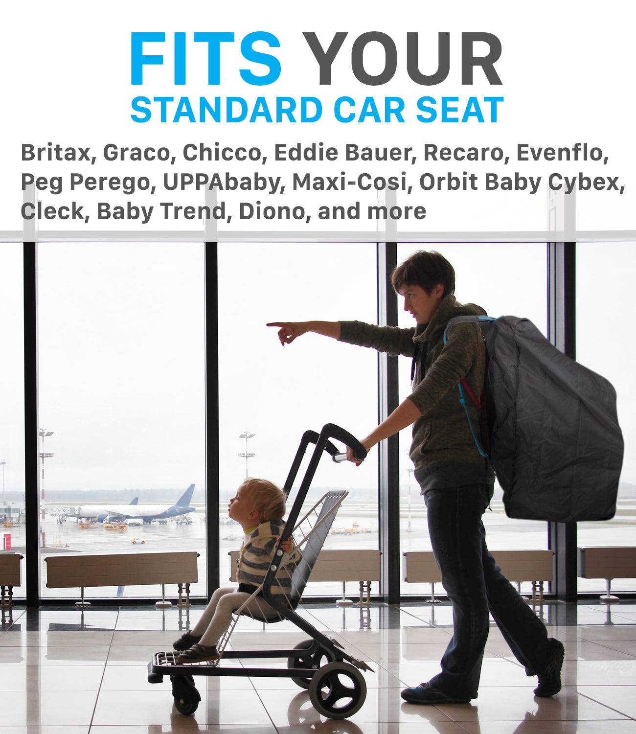 evenflo car seat travel bag Infant Car Seat Travel Bag for Airplane – Padded Backpack Gate Check Bag for Carriers & Boosters