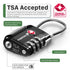 TSA Accepted 3 Digit Combination Cable Luggage Lock - Black