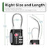 TSA Accepted 3 Digit Combination Cable Luggage Lock - Black
