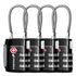 Fosmon 4 Pack TSA Approved Luggage Lock, 3 Digit Combination Lock Easy to Set Luggage Cable Lock, Travel TSA Lock for Luggage Suitcase Backpack Locker
