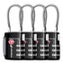 TSA Accepted 3 Digit Combination Cable Luggage Lock - Black