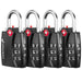 TSA Accepted Luggage Locks, Fosmon Open Alert Indicator 3 Digit Combination Padlock Codes for Travel Bag, Suit Case, Lockers, Gym, Bike Locks or Other (4 Pack)