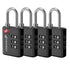 TSA Accepted Luggage Locks, Fosmon Open Alert Indicator 3 Digit Combination Padlock Codes for Travel Bag, Suit Case, Lockers, Gym, Bike Locks or Other (4 Pack)