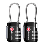TSA Approved 3 Digit Combination Cable Luggage Lock - Black