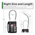 TSA Approved 3 Digit Combination Cable Luggage Lock - Black