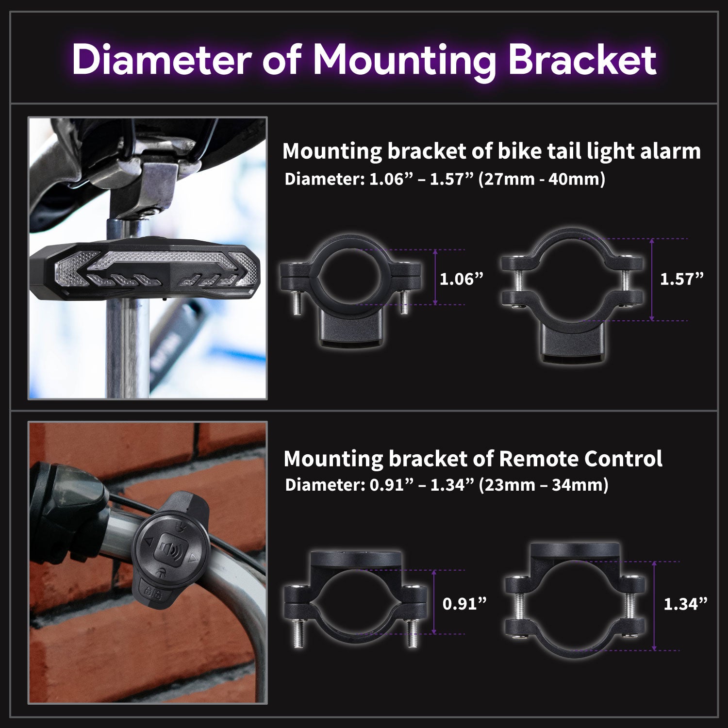 Fosmon Wireless Bike Alarm With Remote Control Waterproof Battery - Foto 2