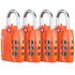 Open Alert Indicator TSA Accepted 3 Digit Combination Luggage Lock - Orange