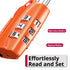 Open Alert Indicator TSA Accepted 3 Digit Combination Luggage Lock - Orange