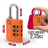 Fosmon TSA Accepted Luggage Locks (Orange - 4 Packs), Open Alert Indicator 3 Digit Combination Padlock Codes for Travel Bag, Suit Case, Lockers