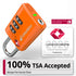 Fosmon TSA Accepted Luggage Locks (Orange - 4 Packs), Open Alert Indicator 3 Digit Combination Padlock Codes for Travel Bag, Suit Case, Lockers