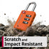 Fosmon TSA Accepted Luggage Locks (Orange - 4 Packs), Open Alert Indicator 3 Digit Combination Padlock Codes for Travel Bag, Suit Case, Lockers