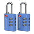 Fosmon TSA Approved Locks for Luggage. Suitcase Locks with Open Alert Indicator, 3 Digit Combination Padlock with Alloy Body for Travel, Backpack Zipper Anti Theft, Locker, Gym, Gun Case- Blue 2 Pack