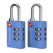 Fosmon TSA Approved Locks for Luggage. Suitcase Locks with Open Alert Indicator, 3 Digit Combination Padlock with Alloy Body for Travel, Backpack Zipper Anti Theft, Locker, Gym, Gun Case- Blue 2 Pack