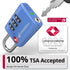 Fosmon TSA Approved Locks for Luggage. Suitcase Locks with Open Alert Indicator, 3 Digit Combination Padlock with Alloy Body for Travel, Backpack Zipper Anti Theft, Locker, Gym, Gun Case- Blue 2 Pack