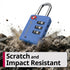 Fosmon TSA Approved Locks for Luggage. Suitcase Locks with Open Alert Indicator, 3 Digit Combination Padlock with Alloy Body for Travel, Backpack Zipper Anti Theft, Locker, Gym, Gun Case- Blue 2 Pack