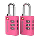 Fosmon TSA Approved Pink Locks for Luggage. Cute Locker Suitcase Lock with Open Alert Indicator, 3 Digit Combination Padlock with Alloy Body for Travel, Backpack Zipper Anti Theft, Gym, Women- 2 Pack