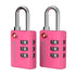 Fosmon TSA Approved Pink Locks for Luggage. Cute Locker Suitcase Lock with Open Alert Indicator, 3 Digit Combination Padlock with Alloy Body for Travel, Backpack Zipper Anti Theft, Gym, Women- 2 Pack