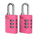 Fosmon TSA Approved Pink Locks for Luggage. Cute Locker Suitcase Lock with Open Alert Indicator, 3 Digit Combination Padlock with Alloy Body for Travel, Backpack Zipper Anti Theft, Gym, Women- 2 Pack