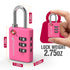 Fosmon TSA Approved Pink Locks for Luggage. Cute Locker Suitcase Lock with Open Alert Indicator, 3 Digit Combination Padlock with Alloy Body for Travel, Backpack Zipper Anti Theft, Gym, Women- 2 Pack