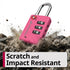 Fosmon TSA Approved Pink Locks for Luggage. Cute Locker Suitcase Lock with Open Alert Indicator, 3 Digit Combination Padlock with Alloy Body for Travel, Backpack Zipper Anti Theft, Gym, Women- 2 Pack