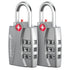 Open Alert Indicator TSA Accepted 3 Digit Combination Luggage Lock - Silver