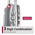 Open Alert Indicator TSA Accepted 3 Digit Combination Luggage Lock - Silver