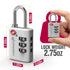 Fosmon TSA Approved Locks for Luggage. Suitcase Locks with Open Alert Indicator, 3 Digit Combination Padlock with Alloy Body for Travel, Backpack Zipper Anti Theft, Locker, Gym- Silver 2 Pack