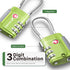 Fosmon TSA Approved Cable Locks for Luggage, Suitcase Locks with Push Release Button, 3 Digit Long Shackle Combo Wire Locks for Backpack, Gym Locker