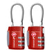TSA Accepted 3 Digit Combination Cable Luggage Lock - Red
