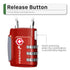 TSA Accepted 3 Digit Combination Cable Luggage Lock - Red
