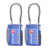 TSA Accepted 3 Digit Combination Cable Luggage Lock - Blue