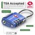 TSA Accepted 3 Digit Combination Cable Luggage Lock - Blue