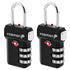 Open Alert Indicator TSA Accepted 3 Digit Combination Luggage Lock - Black