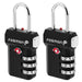 Fosmon TSA Approved Luggage Locks, Suitcase Travel Lock with Push Release Button for Extra Security, 3 Digit Combination Padlock for Gun Case Backpack Zipper Anti Theft Gym Locker - Black, 2 Pack