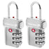 Open Alert Indicator TSA Accepted 3 Digit Combination Luggage Lock - Silver