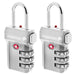 Fosmon TSA Approved Luggage Locks, Suitcase Travel Lock with Push Release Button for Extra Security, 3 Digit Combination Padlock for Gym Locker, Backpack Zipper Anti Theft, Gun Case - Silver, 2 Pack