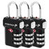 Open Alert Indicator TSA Accepted 3 Digit Combination Luggage Lock - Black