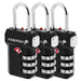 Fosmon TSA Approved Luggage Locks, Suitcase Travel Lock with Push Release Button for Extra Security, 3 Digit Combination Padlock for Gun Case Backpack Zipper Anti Theft Gym Locker - Black, 3 Pack